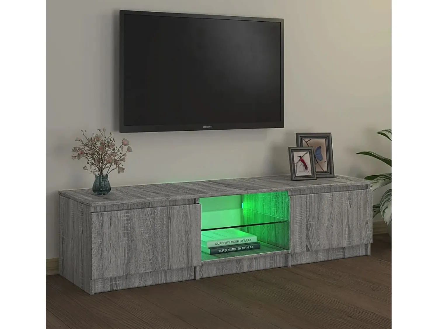 Móvel de TV com luzes LED 140x40x35,5 cm sonoma PT354566^ Móvel De Tv