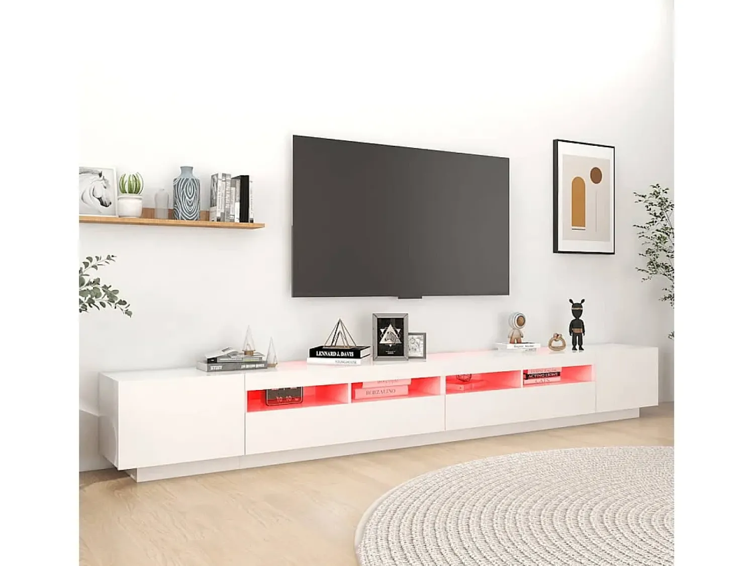 vidaxl Móvel de TV com luzes LED 300x35x40 cm^ Móvel De Tv