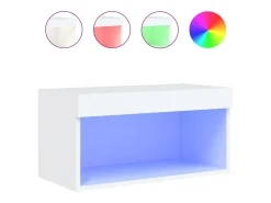 Outlet Móvel de TV com luzes LED 60x30x30 cm PT757768 Branco