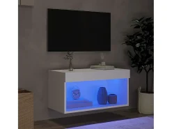 Outlet Móvel de TV com luzes LED 60x30x30 cm PT757768 Branco