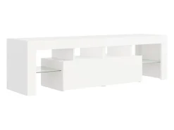 Móvel De Tv| Móvel de TV com luzes LED 140x36,5x40 cm PT517512 Branco