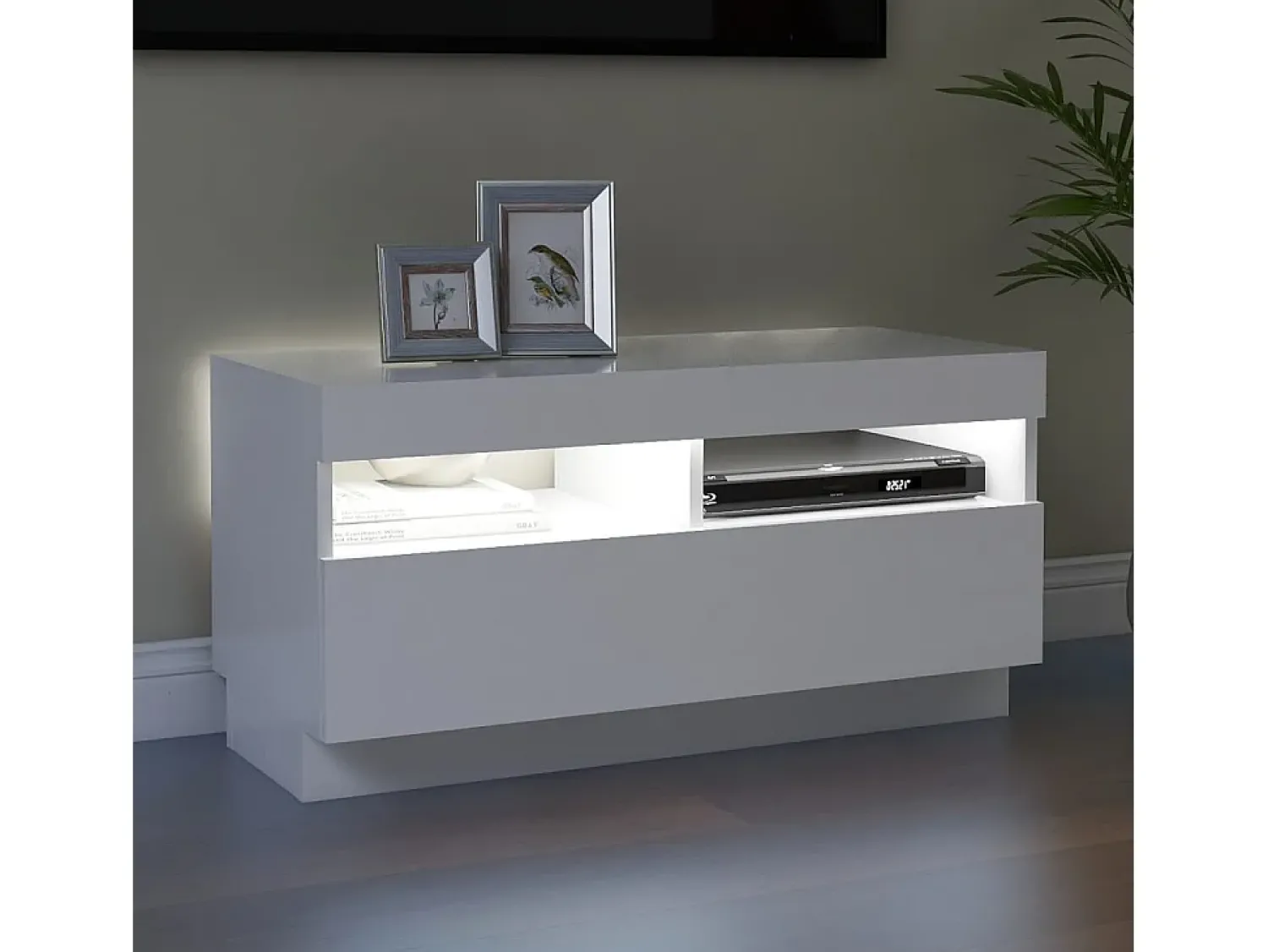 Clearance Móvel de TV com luzes LED 80x35x40 cm PT281392 Branco