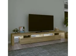 Móvel de TV com luzes LED 260x36,5x40 cm carvalho sonoma PT839080^ Móvel De Tv