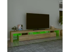 Móvel de TV com luzes LED 260x36,5x40 cm carvalho sonoma PT839080^ Móvel De Tv