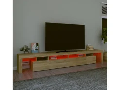 Móvel de TV com luzes LED 260x36,5x40 cm carvalho sonoma PT839080^ Móvel De Tv
