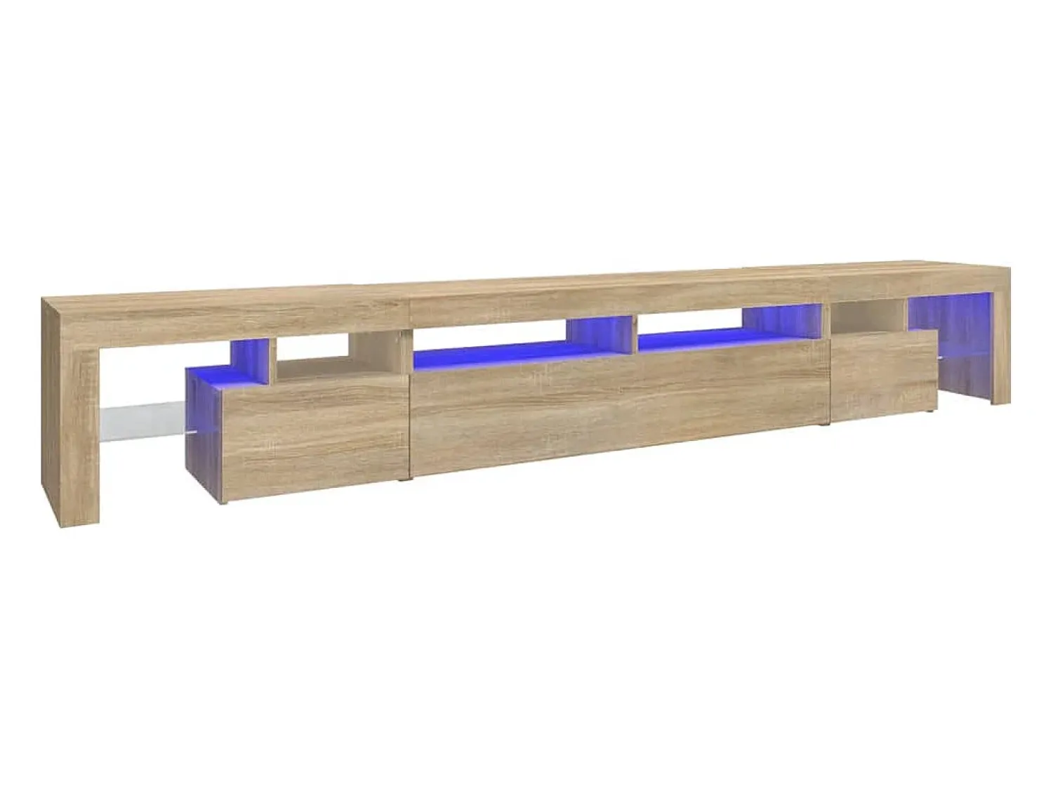 Móvel de TV com luzes LED 260x36,5x40 cm carvalho sonoma PT839080^ Móvel De Tv