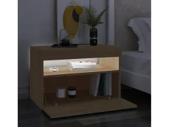 Móvel De Tv| Móvel de TV com luzes LED 60x35x40 cm carvalho sonoma PT649908 Castanho
