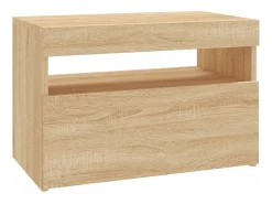 Móvel De Tv| Móvel de TV com luzes LED 60x35x40 cm carvalho sonoma PT649908 Castanho