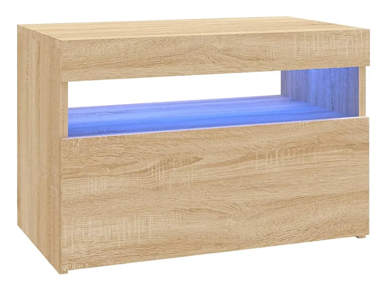 Móvel De Tv| Móvel de TV com luzes LED 60x35x40 cm carvalho sonoma PT649908 Castanho