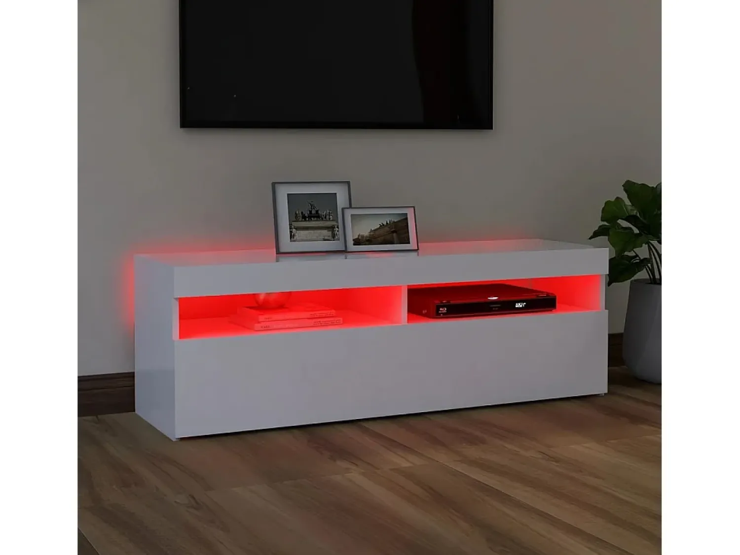 Online Móvel de TV com luzes LED 120x35x40 cm PT852408 Branco
