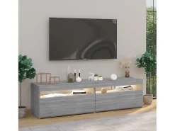 Móvel De Tv| Móvel de TV com luzes LED 2 pcs 75x35x40 cm sonoma PT970548 Cinzento