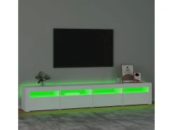 Móvel De Tv| Móvel de TV com luzes LED 240x35x40 cm PT565001 Branco