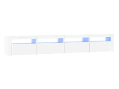 Móvel De Tv| Móvel de TV com luzes LED 240x35x40 cm PT565001 Branco