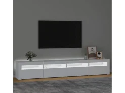 Móvel De Tv| Móvel de TV com luzes LED 240x35x40 cm PT565001 Branco