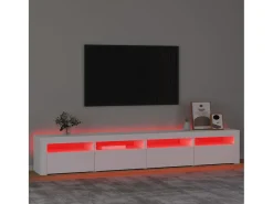 Móvel De Tv| Móvel de TV com luzes LED 240x35x40 cm PT565001 Branco