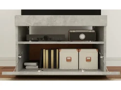Móvel De Tv*vidaxl Móvel de TV com luzes LED 60x35x40 cm cimento Cinzento