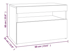 Móvel De Tv*vidaxl Móvel de TV com luzes LED 60x35x40 cm cimento Cinzento