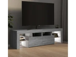Móvel de TV com luzes LED 140x36,5x40 cm sonoma PT950353^ Móvel De Tv
