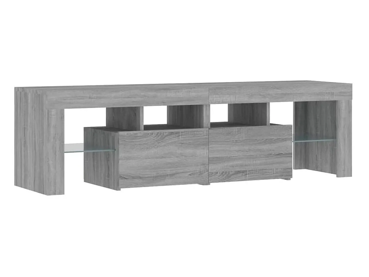 Móvel de TV com luzes LED 140x36,5x40 cm sonoma PT950353^ Móvel De Tv
