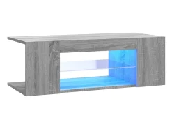 Móvel De Tv* Móvel de TV com luzes LED 90x39x30 cm sonoma PT474470 Cinzento