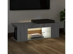 Móvel De Tv* Móvel de TV com luzes LED 90x39x30 cm sonoma PT474470 Cinzento