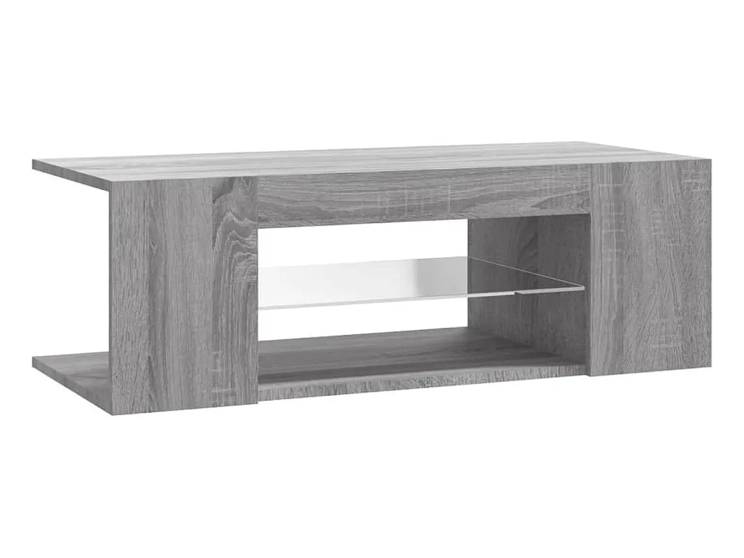 Móvel De Tv* Móvel de TV com luzes LED 90x39x30 cm sonoma PT474470 Cinzento