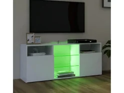 New Móvel de TV com luzes LED 120x30x50 cm PT824596 Branco