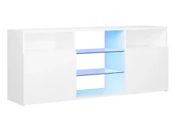 New Móvel de TV com luzes LED 120x30x50 cm PT824596 Branco