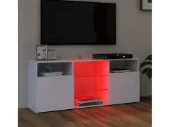 New Móvel de TV com luzes LED 120x30x50 cm PT824596 Branco