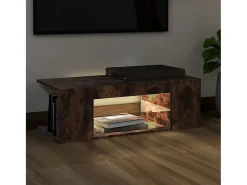 Móvel De Tv| Móvel de TV com luzes LED 90x39x30 cm cor carvalho fumado PT838654 Castanho