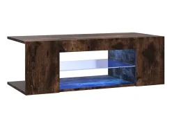 Móvel De Tv| Móvel de TV com luzes LED 90x39x30 cm cor carvalho fumado PT838654 Castanho