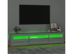 Móvel De Tv* Móvel de TV com luzes LED 195x35x40 cm sonoma PT701792 Cinzento
