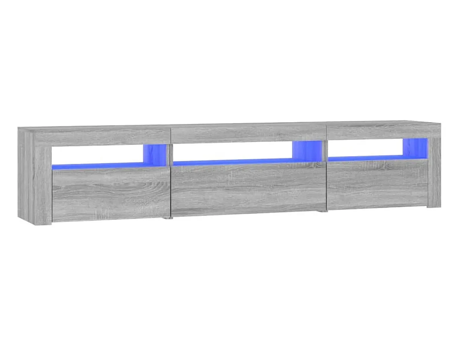 Móvel De Tv* Móvel de TV com luzes LED 195x35x40 cm sonoma PT701792 Cinzento