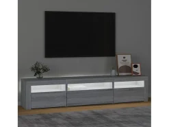 Móvel De Tv* Móvel de TV com luzes LED 195x35x40 cm sonoma PT701792 Cinzento