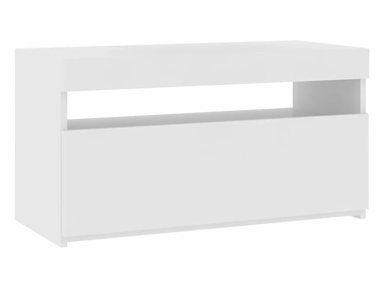 Móvel De Tv* Móvel de TV com luzes LED 75x35x40 cm brilhante PT720542 Branco