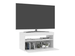 Móvel De Tv* Móvel de TV com luzes LED 75x35x40 cm brilhante PT720542 Branco
