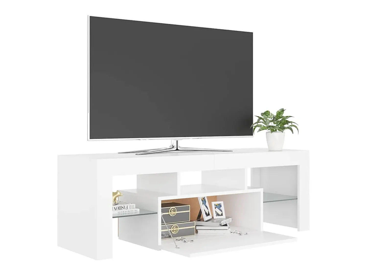 Outlet vidaxl Móvel de TV com luzes LED 120x35x40 cm Branco