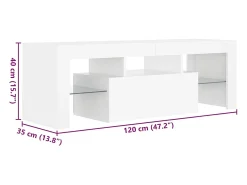Outlet vidaxl Móvel de TV com luzes LED 120x35x40 cm Branco