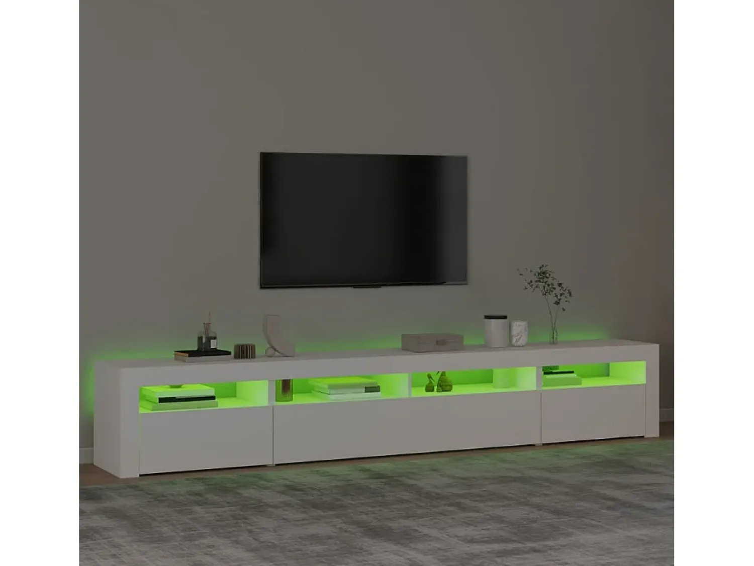 Clearance Móvel de TV com luzes LED 240x35x40 cm PT792022 Branco