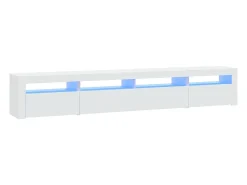 Clearance Móvel de TV com luzes LED 240x35x40 cm PT792022 Branco