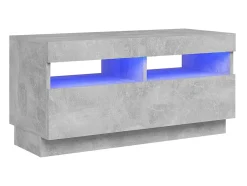 Móvel de TV com luzes LED 80x35x40 cm cimento PT704687^ Móvel De Tv