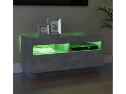 Móvel de TV com luzes LED 80x35x40 cm cimento PT704687^ Móvel De Tv