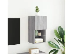 Móvel De Tv* Móvel de TV com luzes LED 30,5x30x60 cm sonoma PT378362 Cinzento