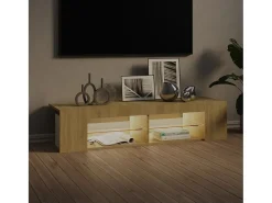 Móvel de TV com luzes LED 135x39x30 cm carvalho sonoma PT278094^ Móvel De Tv