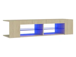 Móvel de TV com luzes LED 135x39x30 cm carvalho sonoma PT278094^ Móvel De Tv