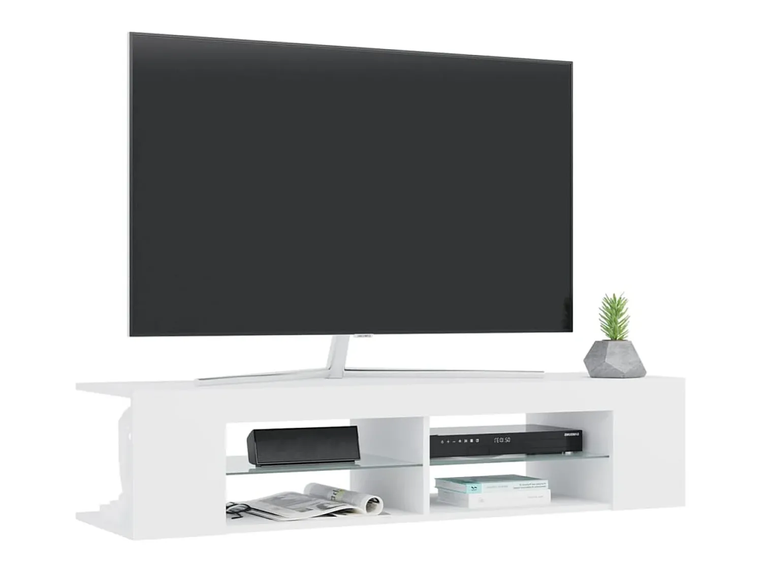 New vidaxl Móvel de TV com luzes LED 135x39x30 cm Branco