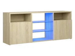 Móvel De Tv* Móvel de TV com luzes LED 120x30x50 cm carvalho sonoma PT752169 Castanho