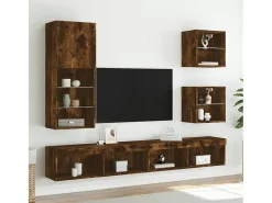 Sale Móvel de TV com luzes LED 40,5x30x102 cm carvalho fumado PT620590 Castanho