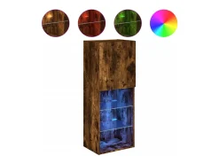 Sale Móvel de TV com luzes LED 40,5x30x102 cm carvalho fumado PT620590 Castanho