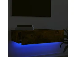 Móvel de TV com luzes LED 60x35x15,5 cm carvalho fumado PT964703^ Móvel De Tv